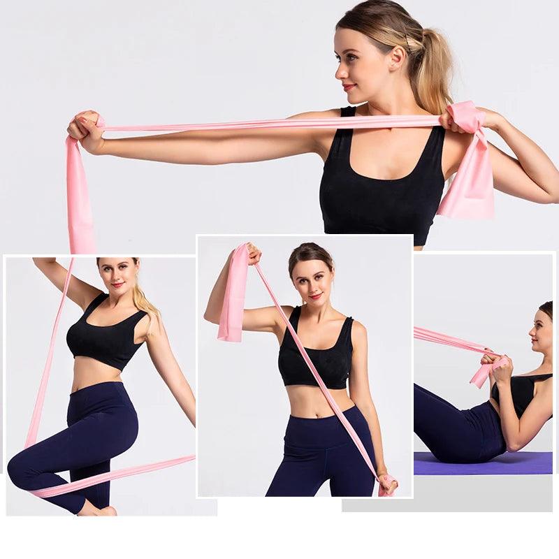 Yoga physiotherapy elastic band, gym resistance band, sports stretching training rope, Pilates 200cm stretching film, fitness eq - MauBai