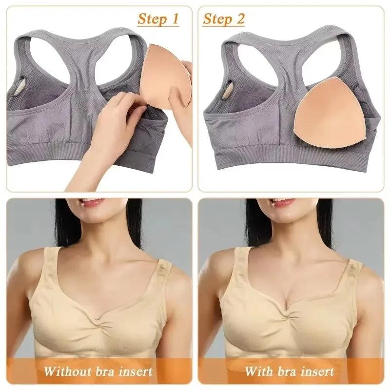 2025 Triangle Sponge Push Up Bra Pads Set for Women Invisible Insert Swimsuit Bikini Breast Enhancers Chest Cup Pads Accessories - MauBai