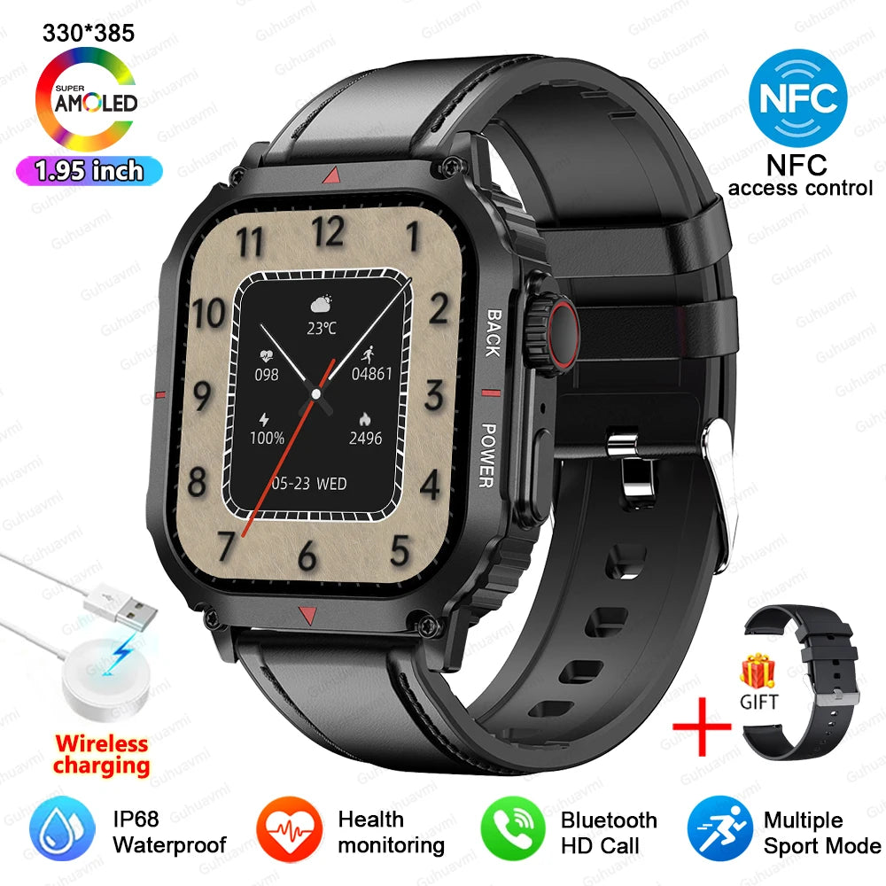 2025 New For Xiaomi Samsung Galaxy Smart Watch Men Outdoor GPS Sports Fitness Tracker Health Monitor 1.95" NFC Call Smartwatch