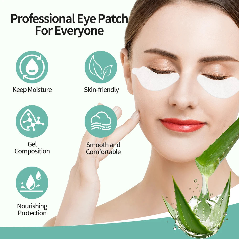 100Pairs Hydrogel Eyelash Patches Under Eye Pads Gel Patch Lashes Patches for Extension Makeup Eye Pads Eyelash Extension Patch