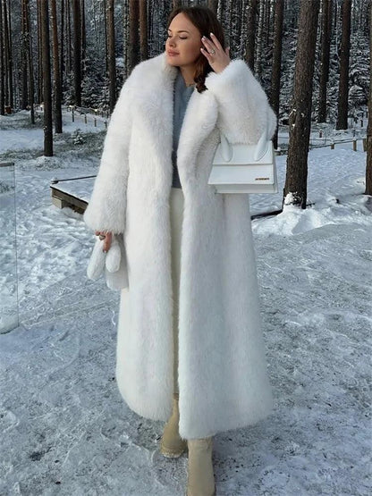 Tossy Winter Fur Feather Overcoat For Women Loose Cardigan Solid Luxury Elegant Jacket Clothes Warm 2025 Fur Feather Outwear