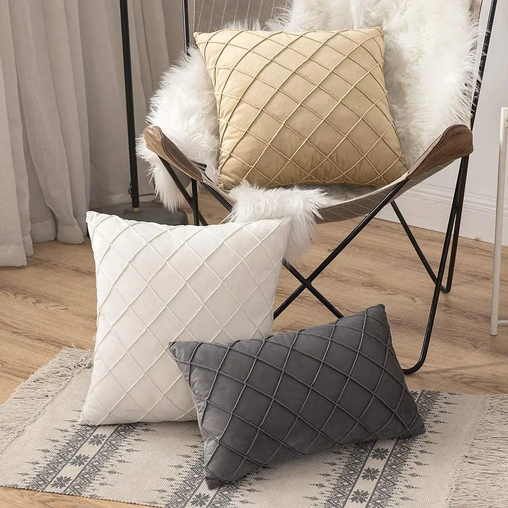 Cushion Cover Soft Velvet Geometric Funda Cojin 45×45cm Decorative Patio Furniture Pillowcase For Couch Balcony