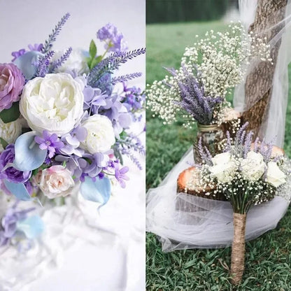 Purple Artificial Lavender Flowers Bouquet Fake Plant for Home Decor Garden Christmas Wedding Decoration Vase Accessories Indoor