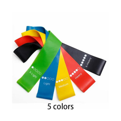 5Pcs/Set Yoga Resistance Rubber Bands Bodybuilding Elastic Bands Pilates Exercise Workout Bands Expander Belt Fitness Equipment - MauBai