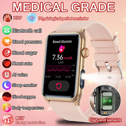 2025 New For Xiaomi AI Medical Diagnostic Women Smart Watch Blood Sugar Heart Rate Voice Bluetooth Call Health Smartwatch Men