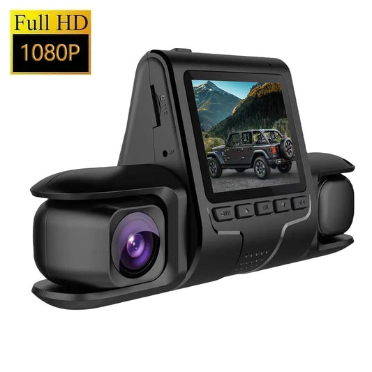 3 Camera Lens Car DVR 3-Channel Dual Lens Dash Cam HD 1080P Dash Camera Video Recorder 24H Parking Monitoring Dashcam