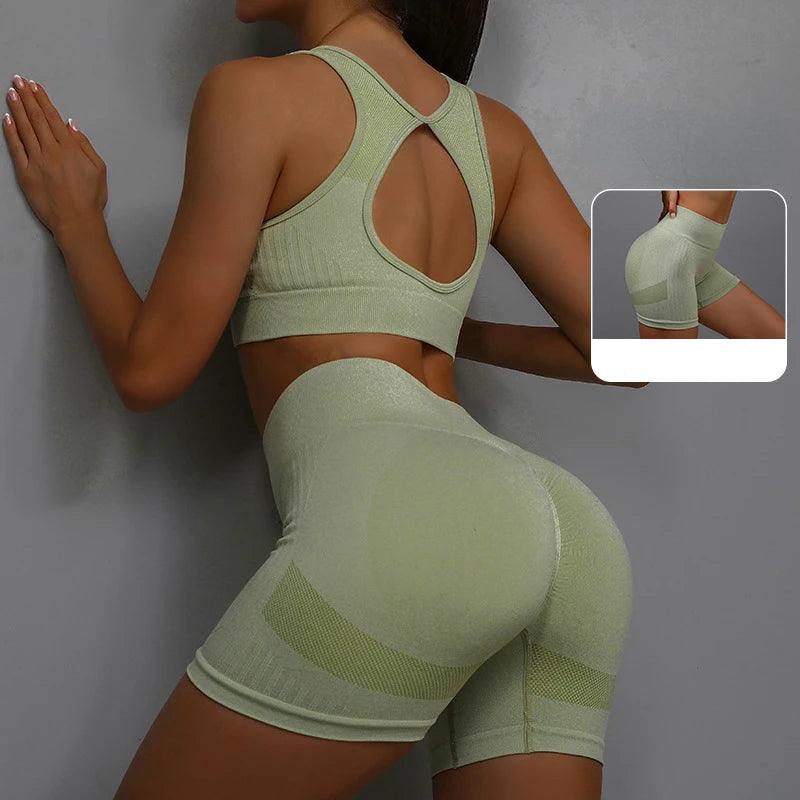 Yoga Suit Yoga Sports Underwear Women's Fitness Suit Vest Running Sports Yoga Shorts Set Yoga Set  Workout Set - MauBai