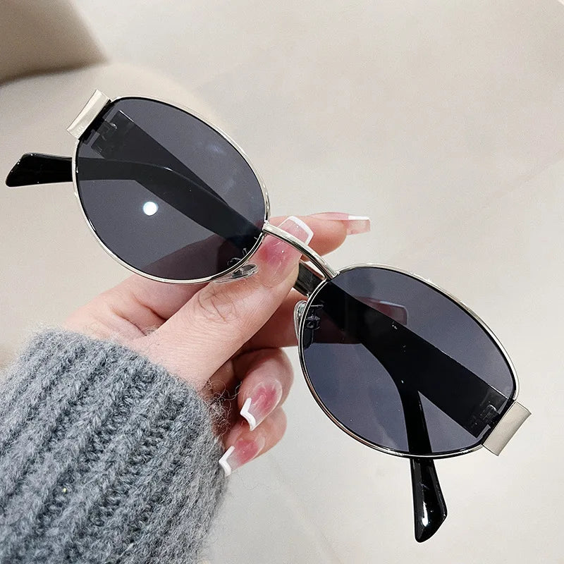 Fashion Oval Sunglasses Women Retro Trend Outdoor Metal Sun Glasses High Quality Classic Men Luxury Brand Eyewear UV400 Goggles