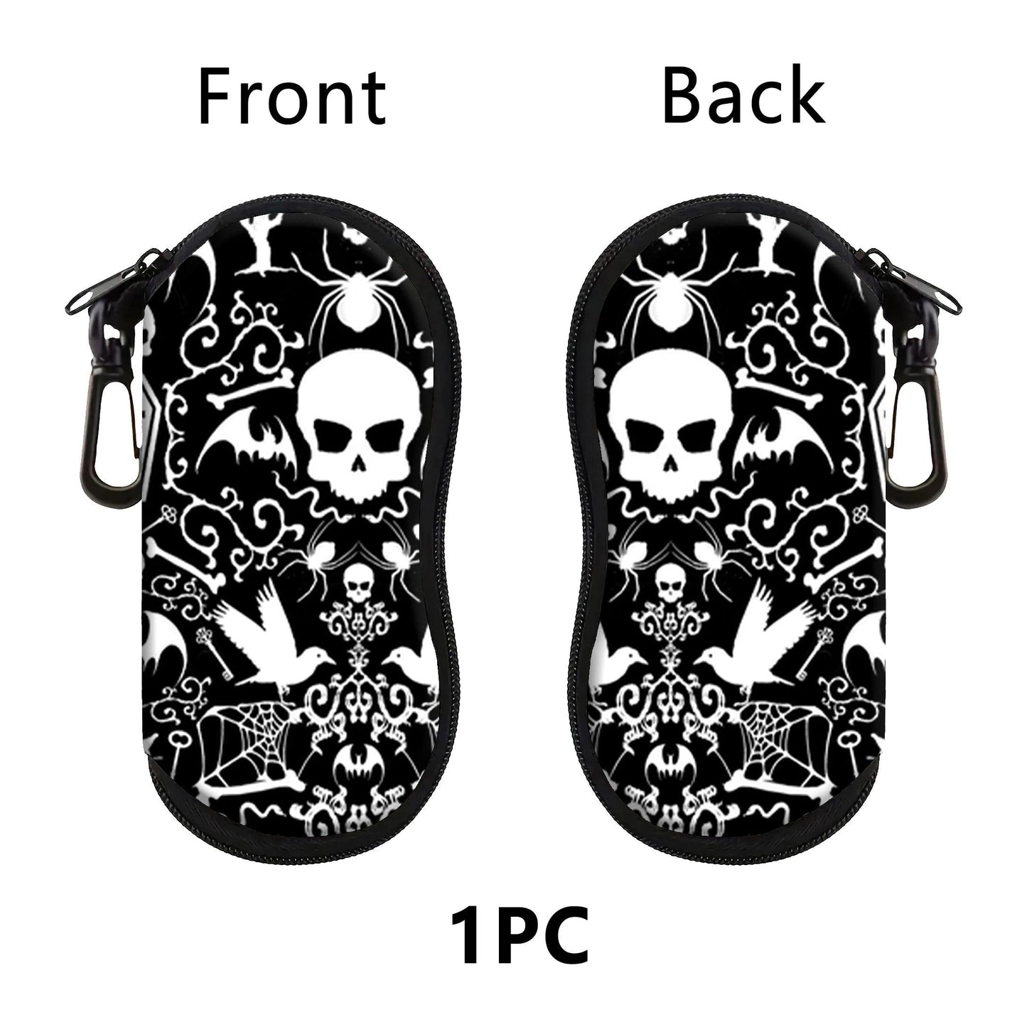 Human Skeleton Glasses Thriller Case Glasses Protective Shell Clothing Accessories Men Women Fashion Glasses Bag Halloween Gifts