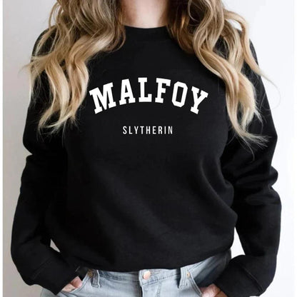 Malfoy Stylish Simple Letter Sweatshirt For Women All-Match New Sportswear Cusual Street Hoodie Crewneck Fashion Clothing - MauBai