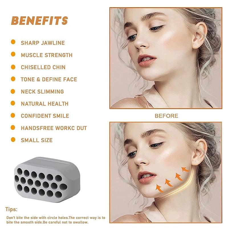 Silicone Jaw Exerciser Facial Toner & Jawline Fitness Ball Neck Toning Equipment Facial Beauty Tool Double Chin Exerciser - MauBai