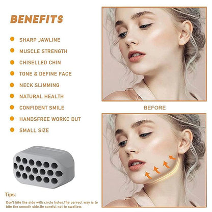 Silicone Jaw Exerciser Facial Toner & Jawline Fitness Ball Neck Toning Equipment Facial Beauty Tool Double Chin Exerciser - MauBai