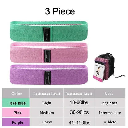 1/2/3PCS Elastic Bands Fitness Resistance Bands Yoga Pilates Hip Circle Expander Bands Gym Training Home Workout Equipment - MauBai