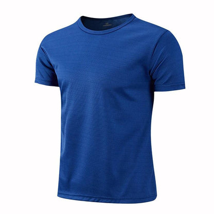 Quick-drying Round Neck Sport T-shirt Gym Jerseys Fitness Shirt Trainer Running T-shirt Men Breathable Sportswear Class Service - MauBai