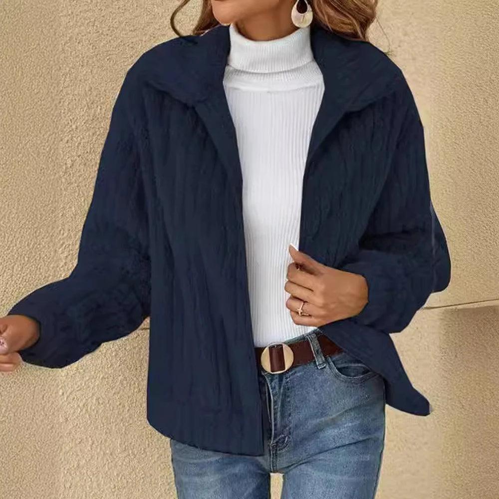 Women Fleece Basic Jacket Casual Female Turn Down Collar Teddy Pit Warm Zip Up Short Coats FYY-90089