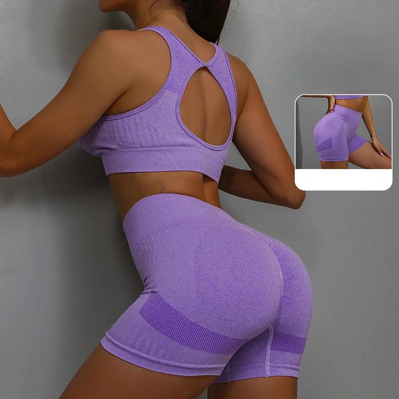 Yoga Suit Yoga Sports Underwear Women's Fitness Suit Vest Running Sports Yoga Shorts Set Yoga Set  Workout Set - MauBai