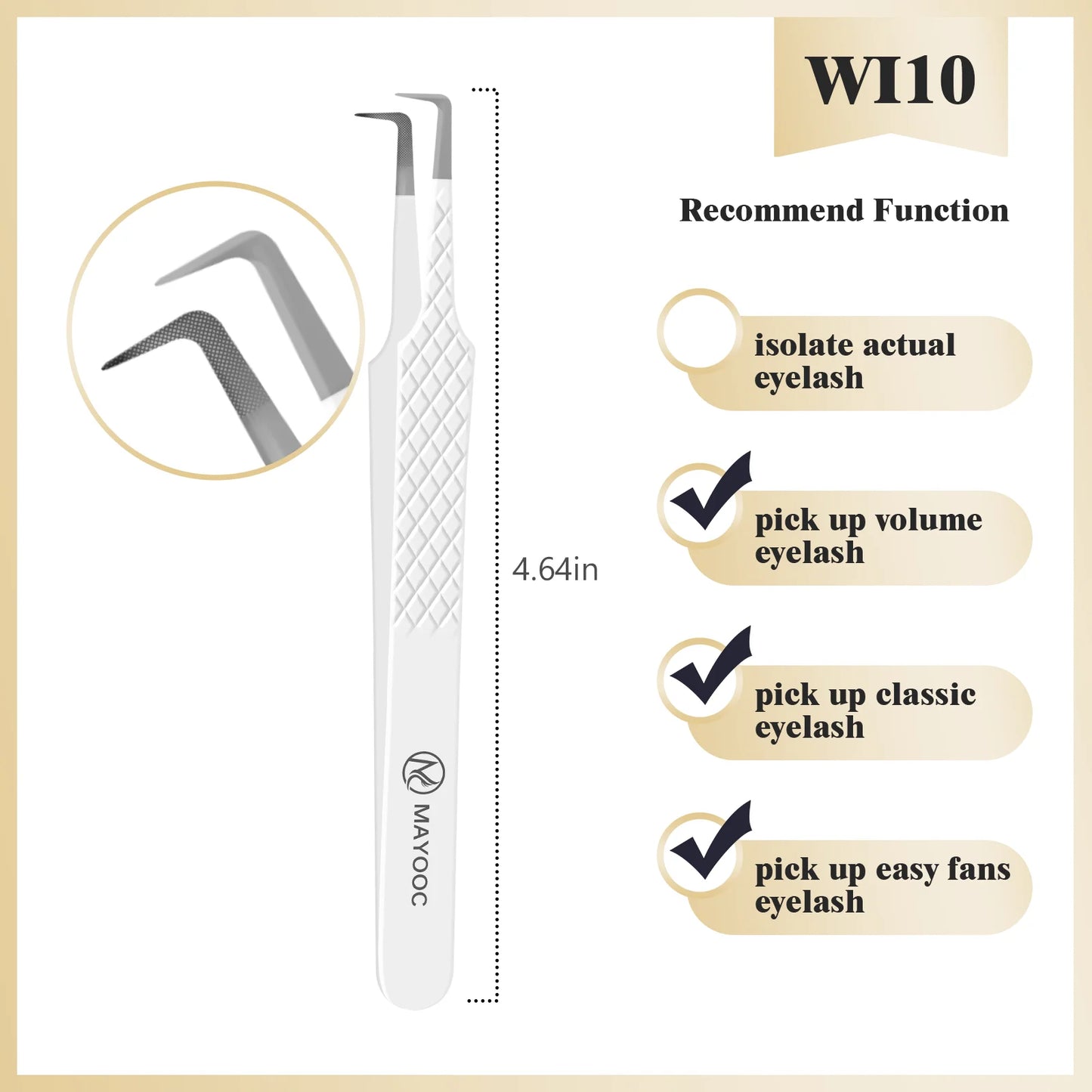 MAYOOC Eyelash Tweezers With Fiber Tips Stainless Steel High Precision Tweezer Volume Fans lash Tweezer Makeup Tools Custom Logo