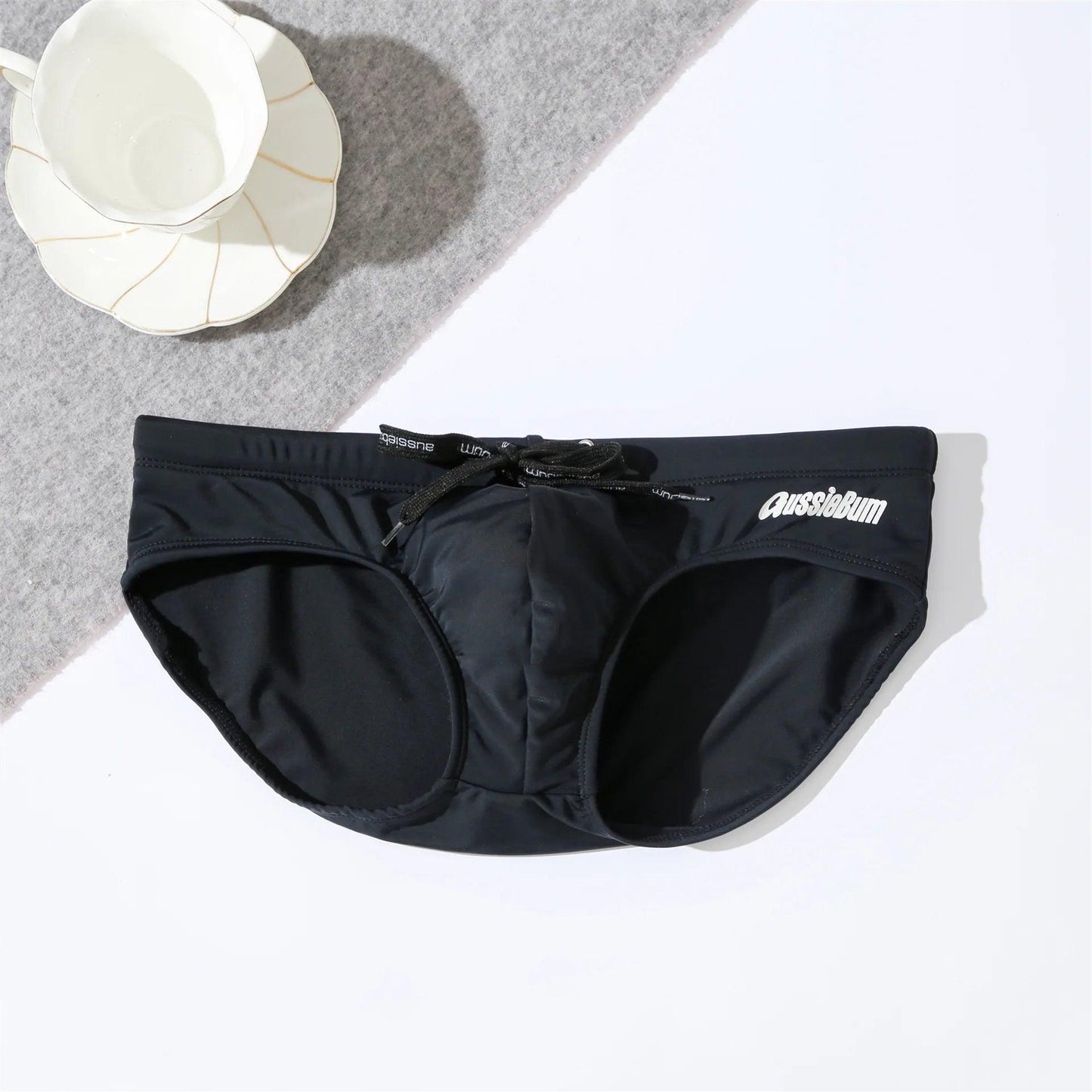 Men's Swimming Trunk Youth Fashion Low Waist Elastic Comfy Tie Up Bulge Pouch Quick Dry Sportswear Hot Spring Beach Board Shorts - MauBai