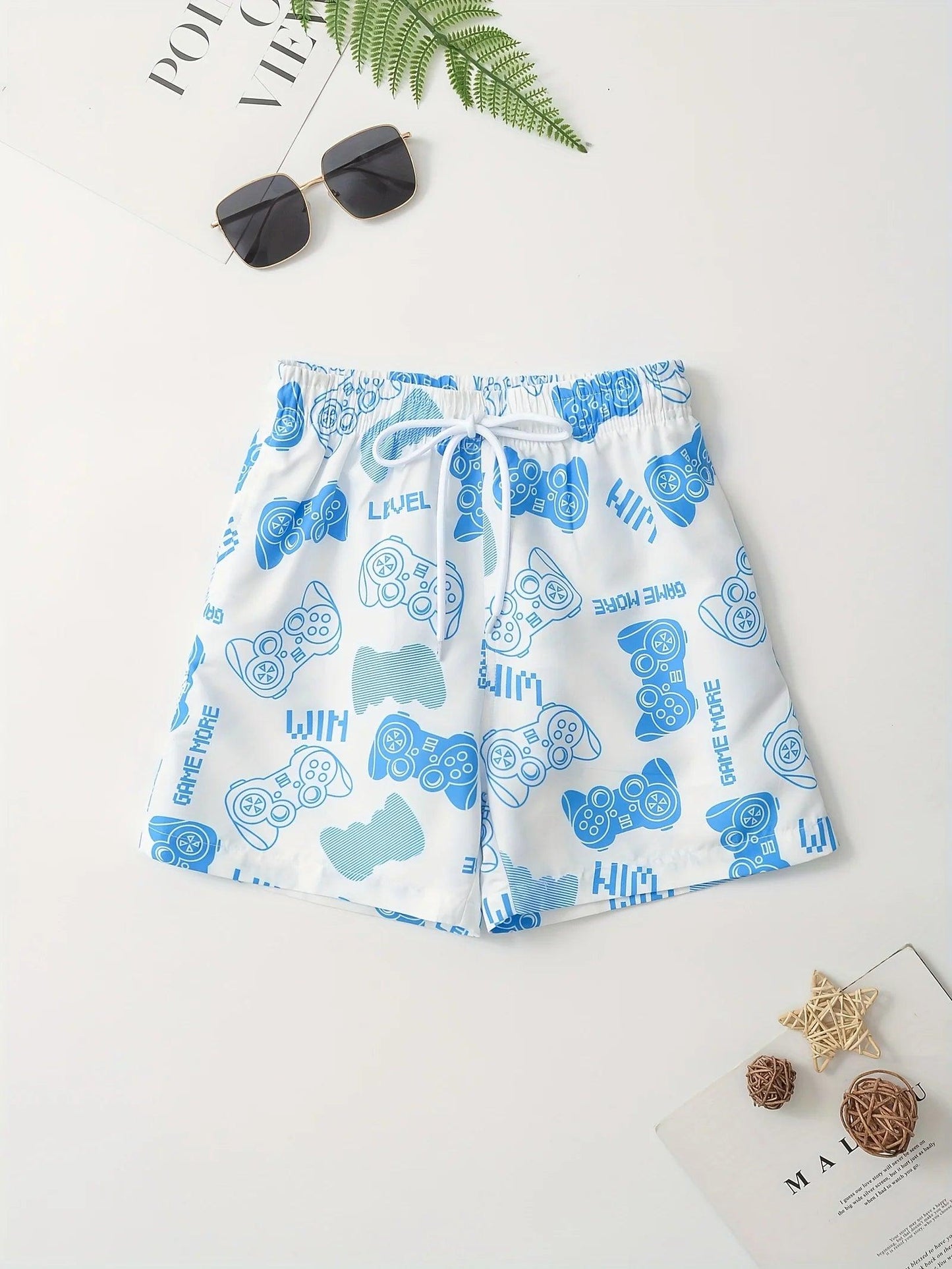 Kids Game Console 3D Print Boys Shorts Casual Clothes Drawstring Shorts For Boy Swim Trunks Cartoon Summer Children Beach Shorts - MauBai