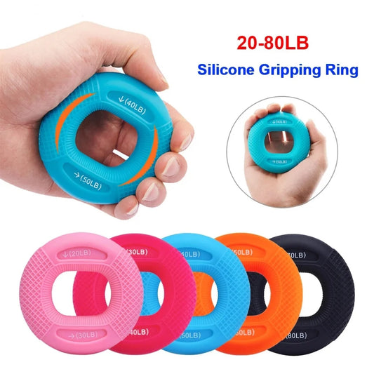 Silicone Adjustable Hand Grip 20-80LB Gripping Ring Finger Forearm Trainer Carpal Expander Muscle Workout Exercise Gym Fitness - MauBai