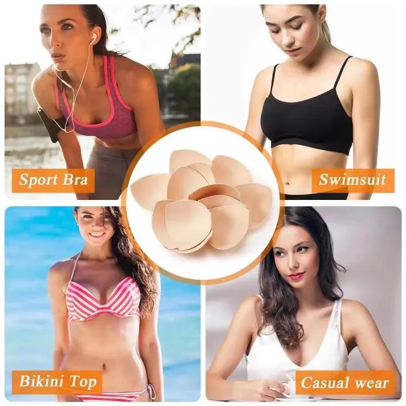 2025 Triangle Sponge Push Up Bra Pads Set for Women Invisible Insert Swimsuit Bikini Breast Enhancers Chest Cup Pads Accessories - MauBai