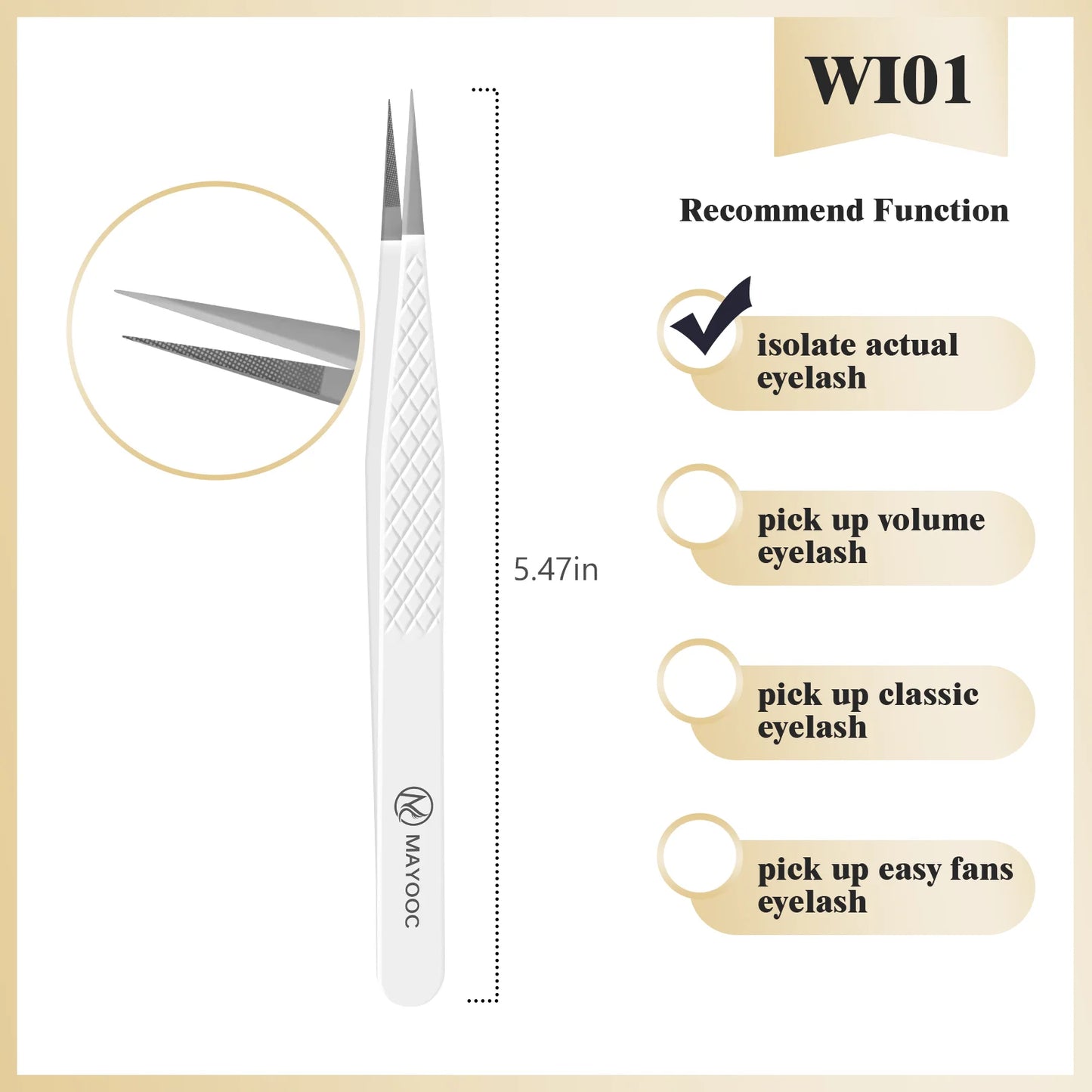 MAYOOC Eyelash Tweezers With Fiber Tips Stainless Steel High Precision Tweezer Volume Fans lash Tweezer Makeup Tools Custom Logo