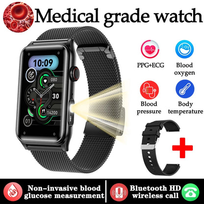 2025 New For Xiaomi AI Medical Diagnostic Women Smart Watch Blood Sugar Heart Rate Voice Bluetooth Call Health Smartwatch Men