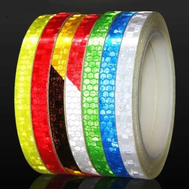 Bike Wheels Reflective Stickers Cycling Fluorescent Reflect Strip Adhesive Tape for 1cm*8m MTB Bicycle Warning Safety Decor Stic - MauBai