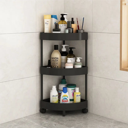 Kitchen Storage Organizer Bathroom Corner Cabinet 3/4/5 Tier Rolling Cart Storage Shelf Rolling Storage Cart Organizers Shelves