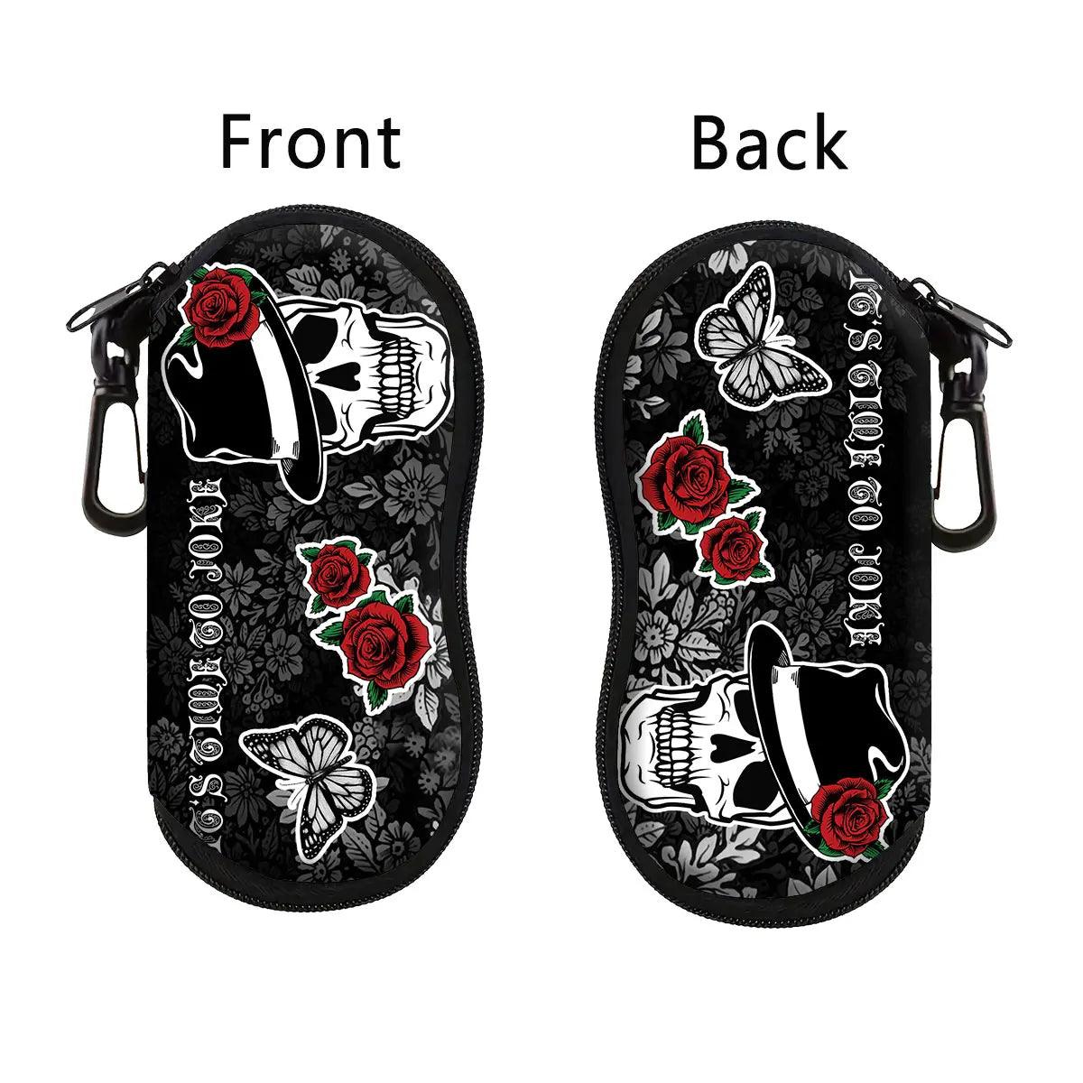 Human Skeleton Glasses Thriller Case Glasses Protective Shell Clothing Accessories Men Women Fashion Glasses Bag Halloween Gifts