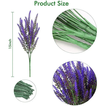 Purple Artificial Lavender Flowers Bouquet Fake Plant for Home Decor Garden Christmas Wedding Decoration Vase Accessories Indoor