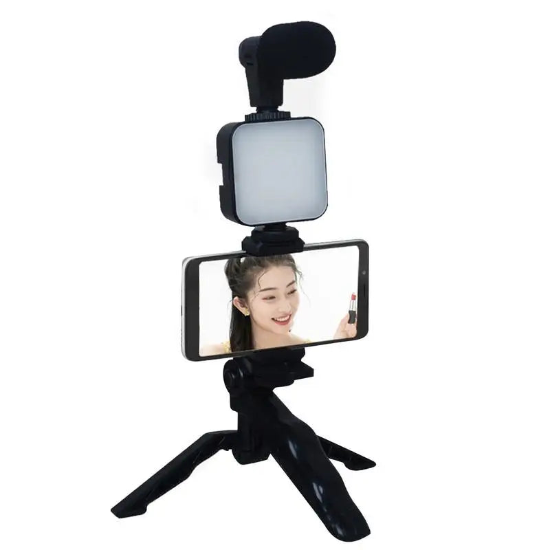 Vlogging Camera Kit Content Creator For Podcast And Vlogging Tripod Phone Holder Vlogger Kit With LED Light For Vlogging