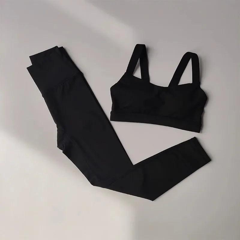 Seamless Yoga Suit Women Sports Bra High Waist Leggings Shorts Outfit Gym Set Fitness Workout Clothes Sportswear - MauBai