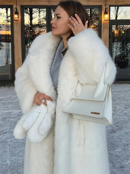 Tossy Winter Fur Feather Overcoat For Women Loose Cardigan Solid Luxury Elegant Jacket Clothes Warm 2025 Fur Feather Outwear