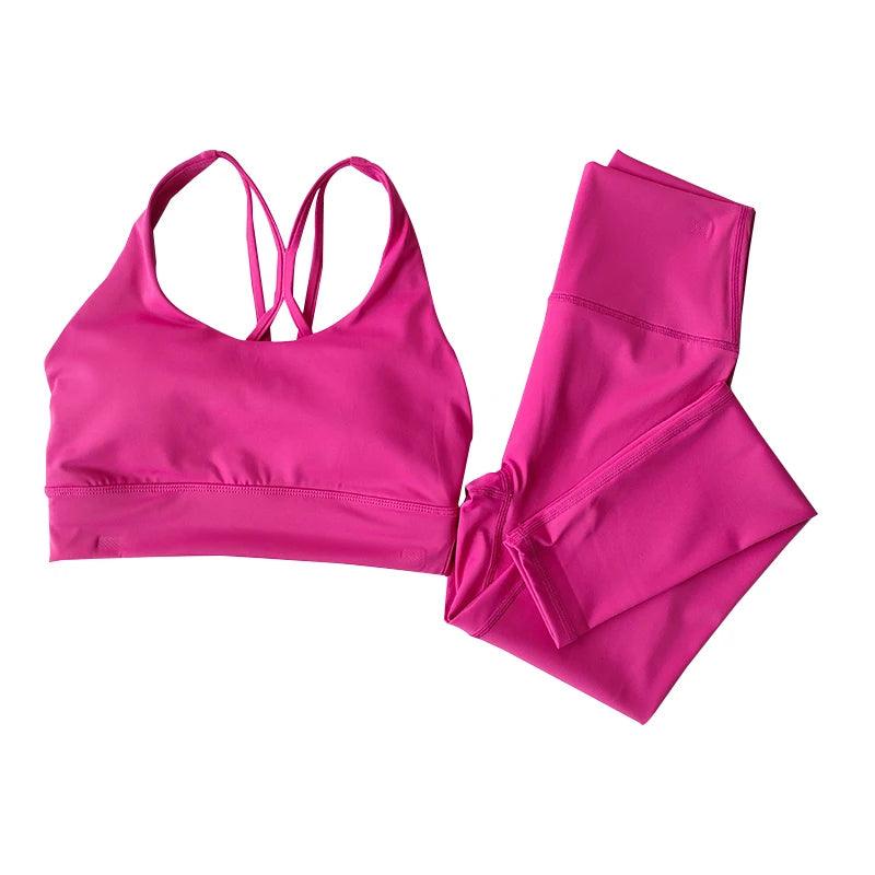 Yoga Suit for Women High-end Sexy Fashionable Slimming Hip Lifting Sports Fitness Bras and Leggings Tank Top Breathable Set - MauBai