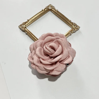 French Fabric Rose Flower Hair Claw Clips For Women Girls Hair Clip Barrette Hairpins Hair Clamps Headwear Hair Accessories Gift