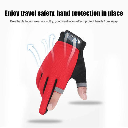 1Pair Fishing Gloves Anti-slip Breathable Two Finger Cut Sport Cycling Fishing Mitten Men Women Fashion Gloves Sport Equipment - MauBai