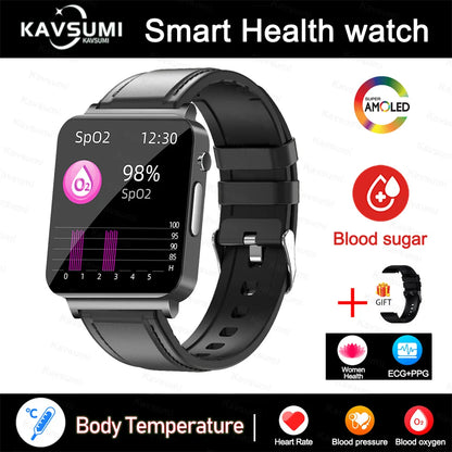 2024 New Accurate Measure Blood Sugar Smart Watch Men ECG+PPG Blood Pressure Heart Rate Monitor IP68 Waterproof Women Smartwatch