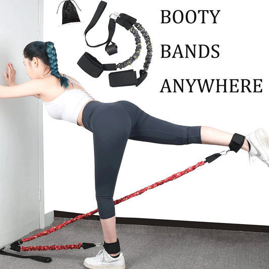 Booty Resistance Band Glute Cord Cable Machine Ankle Kickback Strap for Legs Abs Hip Workouts Gym Home Workout Fitness Equipment