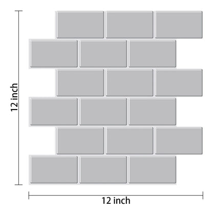 Subway Wall Stickers Peel and Stick 3d Brick Vinyl Wallpaper Bathroom Kitchen Backsplash Wall Decals 10 Sheets