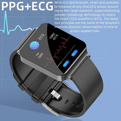 2024 New Accurate Measure Blood Sugar Smart Watch Men ECG+PPG Blood Pressure Heart Rate Monitor IP68 Waterproof Women Smartwatch