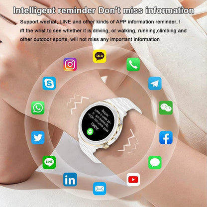 2024 Fashion Women Smart Watch Heart Rate GPS Motion Trajectory Fitness Watch Waterproof Voice Call Smart Watch For Android IOS