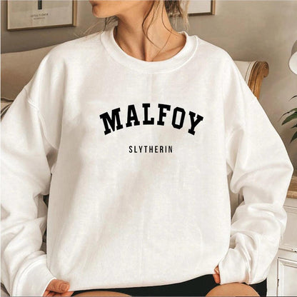 Malfoy Stylish Simple Letter Sweatshirt For Women All-Match New Sportswear Cusual Street Hoodie Crewneck Fashion Clothing - MauBai