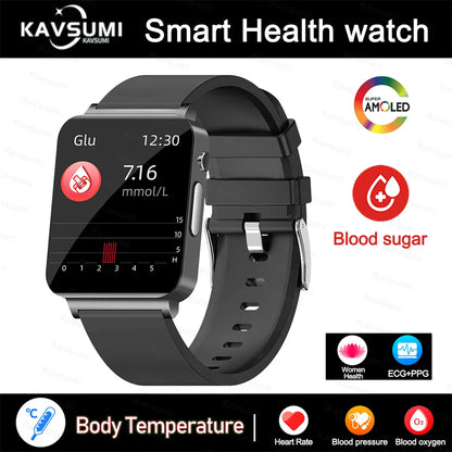 2024 New Accurate Measure Blood Sugar Smart Watch Men ECG+PPG Blood Pressure Heart Rate Monitor IP68 Waterproof Women Smartwatch