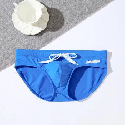 Men's Swimming Trunk Youth Fashion Low Waist Elastic Comfy Tie Up Bulge Pouch Quick Dry Sportswear Hot Spring Beach Board Shorts - MauBai