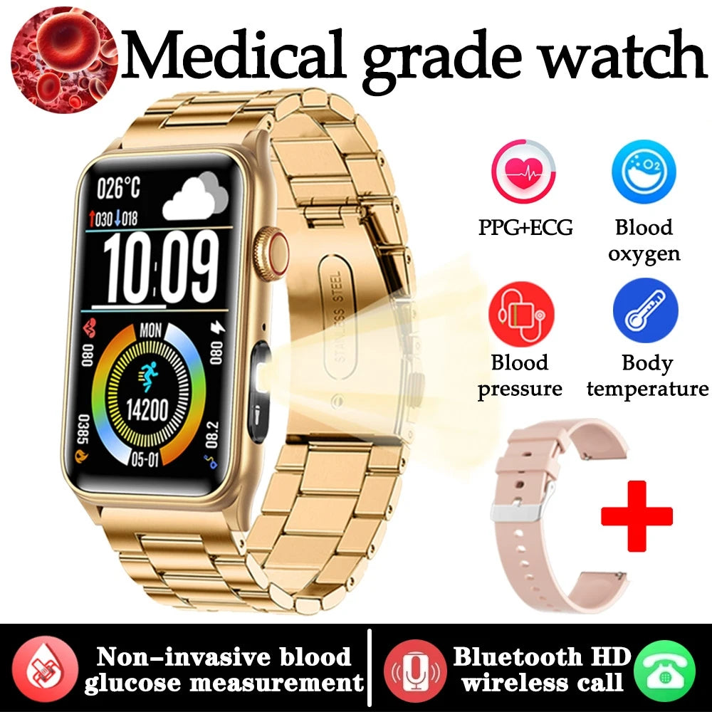 2025 New For Xiaomi AI Medical Diagnostic Women Smart Watch Blood Sugar Heart Rate Voice Bluetooth Call Health Smartwatch Men