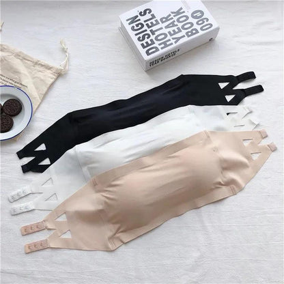 Women Removable One-piece Tube Tops Pads Intimates Basic Strapless Bra Sexy Lingerie Lady Seamless Bandeau Push Up Crop Tops