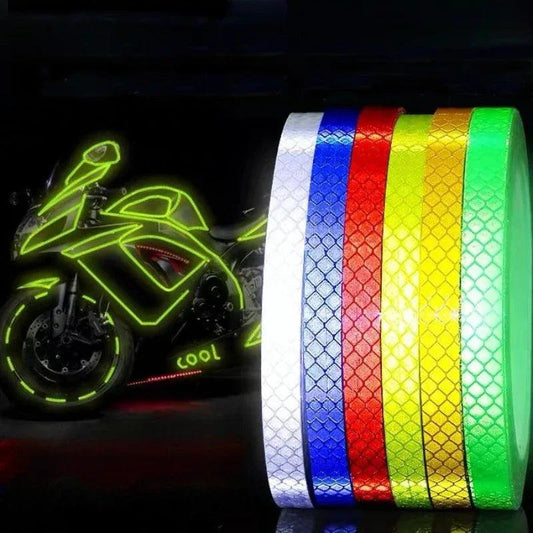 Bike Wheels Reflective Stickers Cycling Fluorescent Reflect Strip Adhesive Tape for 1cm*8m MTB Bicycle Warning Safety Decor Stic - MauBai