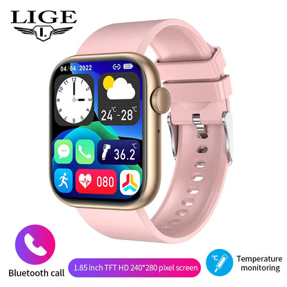 LIGE New Smart Watch 2024 Wireless Charging Smartwatch Bluetooth Calls Men Women Smartwatches Fitness Bracelet Custom Watch Face