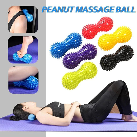 Foot Massage Roller Peanut Double Lacrosse Spiky Ball Myofascial Balls for Plantar Fasciitis Mobility Back Foot Arch Pain Relief - MauBai